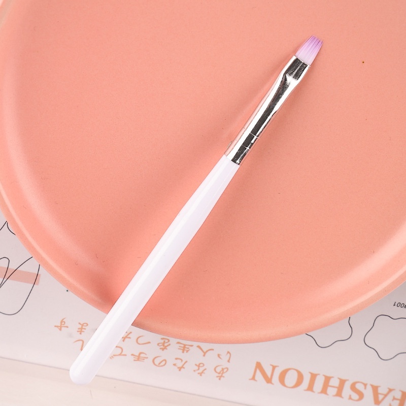 Cọ Vẽ Móng Tay Nghệ Thuật Acrylic Pha Lê Màu Tím Thời Trang Có Tay Cầm Màu Trắng