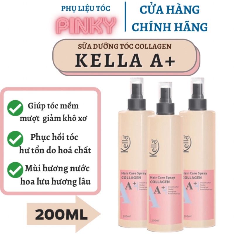 Sữa dưỡng tóc Kella Collagen A+ 200ml phục hồi tóc siêu mềm mượt PLTPINKY Phụ Liệu Tóc Pinky