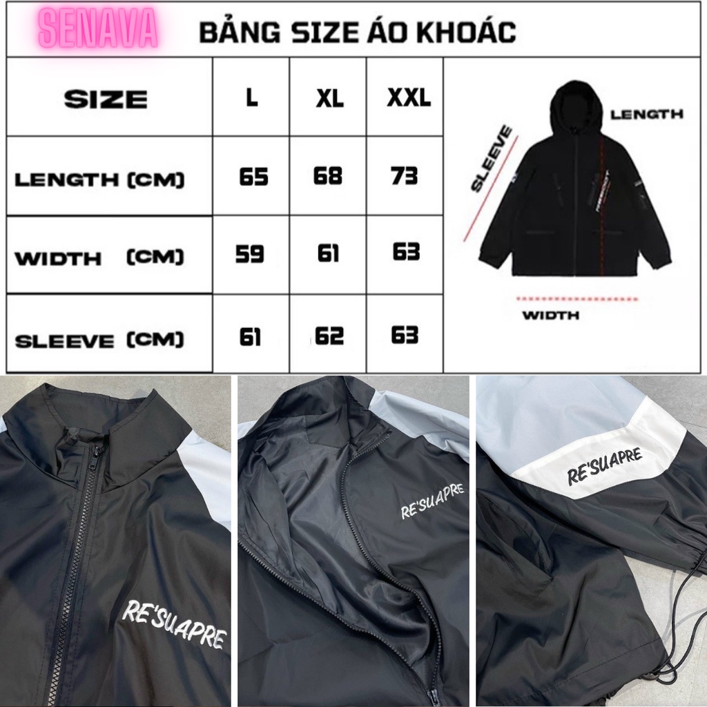 Áo khoác dù nữ nam Jacket 2 Lớp, Áo khoác gió bomber Unisex SENAVA AK47
