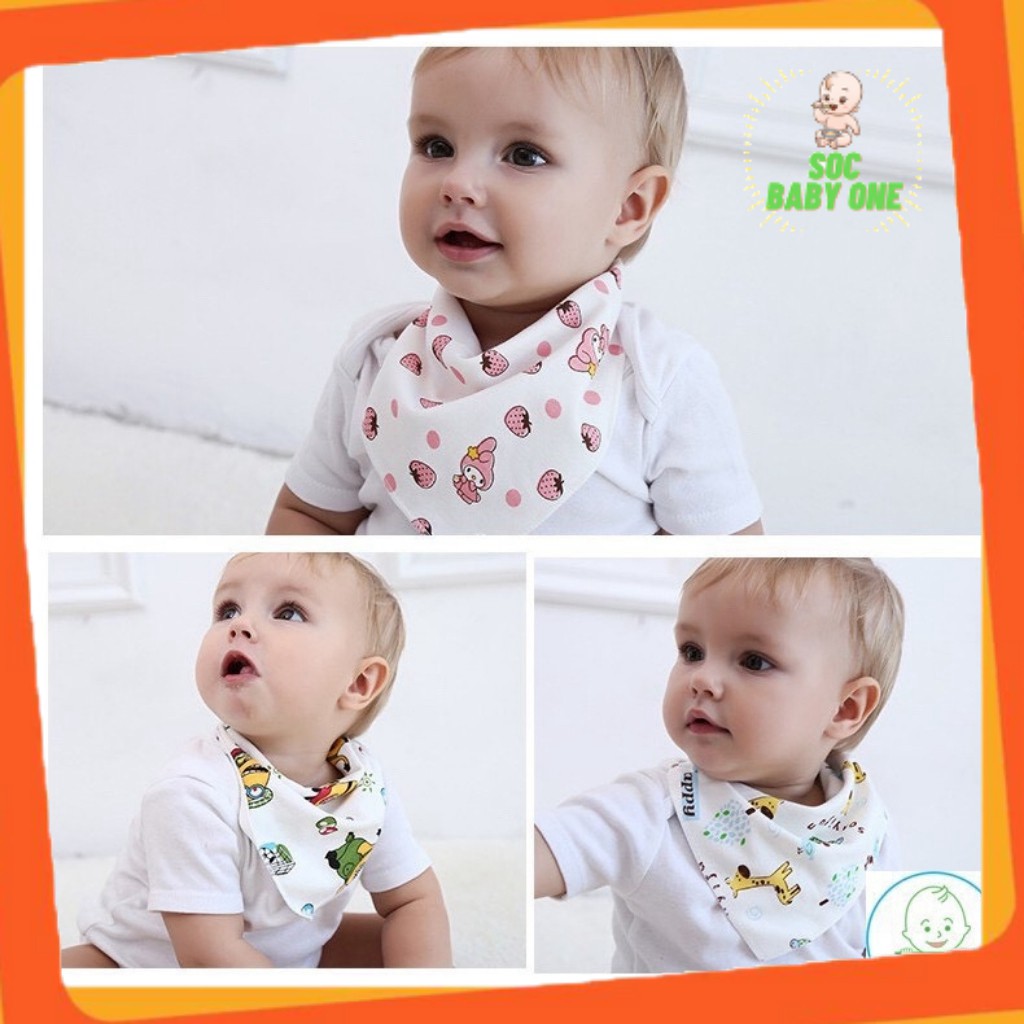 Set 5 Yếm Tam Giác 2 Lớp Cotton Ngộ Nghĩnh Đáng Yêu Cho Bé