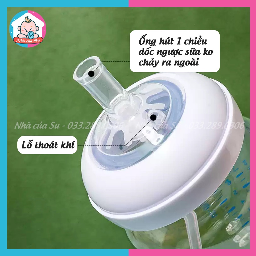 Ống tập hút bình sữa Avent, bộ chuyển đổi bình sữa chống đầy hơi, chống sặc 360 độ Nhà của Su