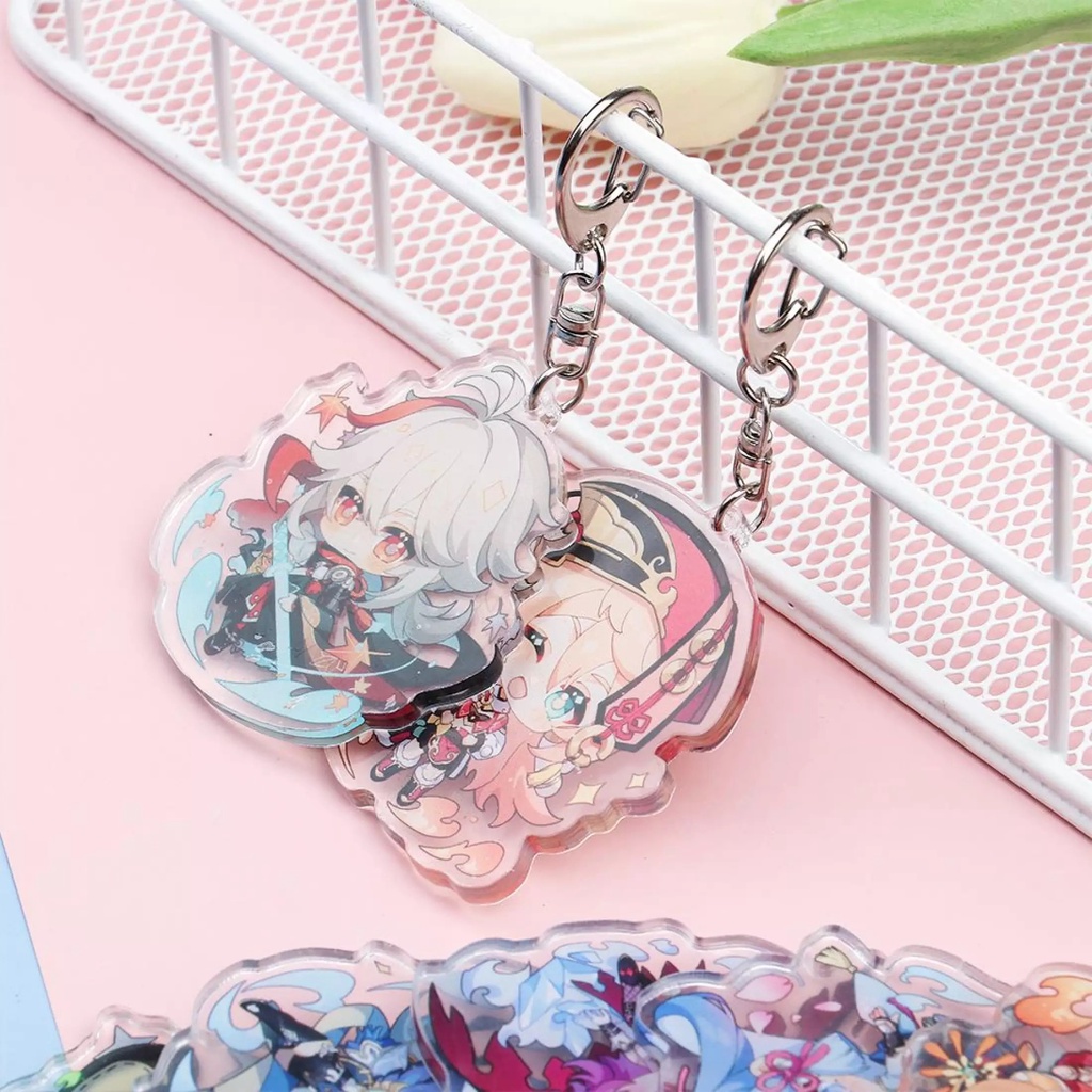 Móc khóa Genshin Impact chibi nhựa acrylic hình nhân vật Yanfei Eula Rosaria Ayaka Sayu Kazuha Yoimiya - GSK123