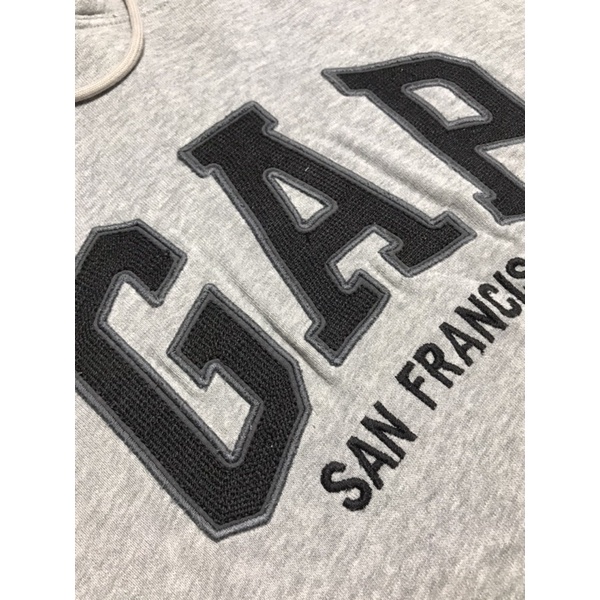 Áo Hoodie nam nữ hiệu GAP màu xám thêu logo size S