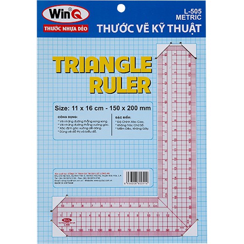Thước vẽ kỹ thuật, thước l, thước đo góc vuông, template ruler l-505 - ảnh sản phẩm 1