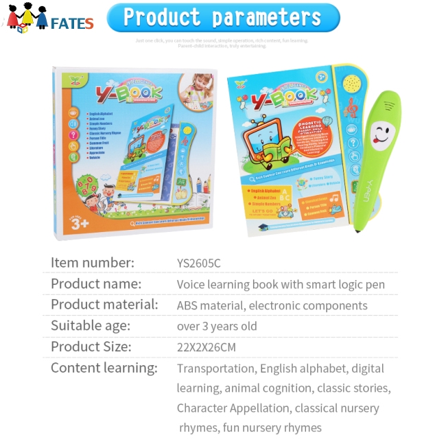 Kids Voiced Ebook with Reading Pen Early Learning Toy English Version