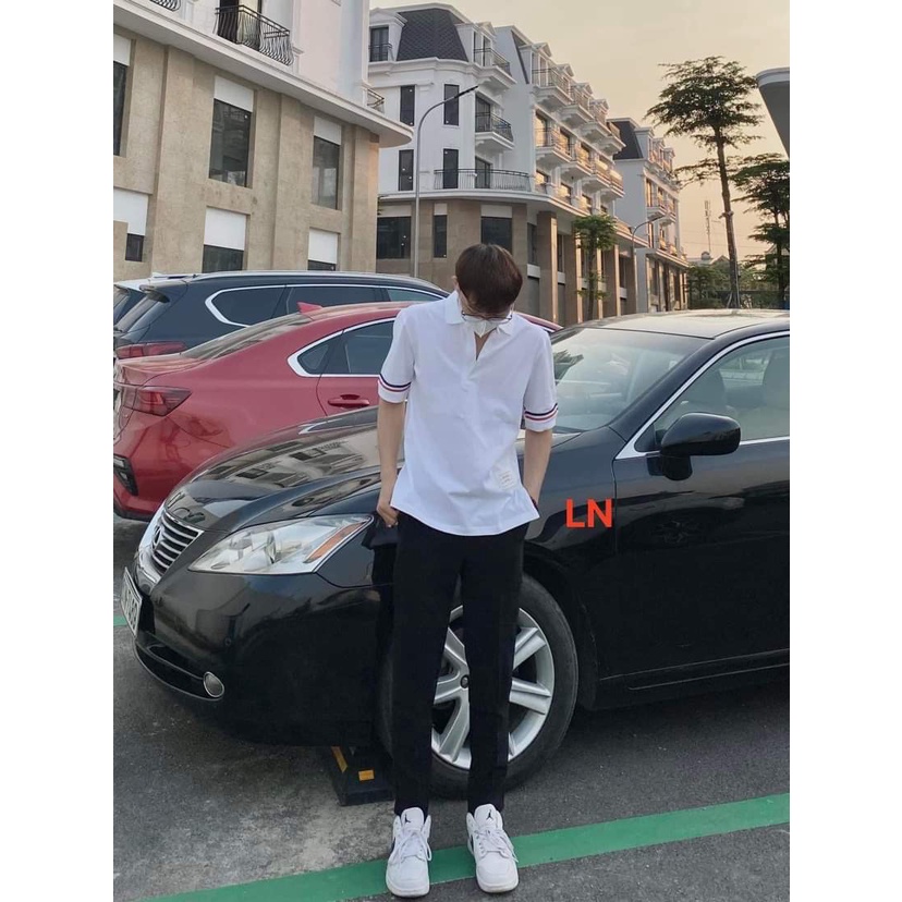 Áo polo Nam Nữ  viền tay Chất cotton su LN 407