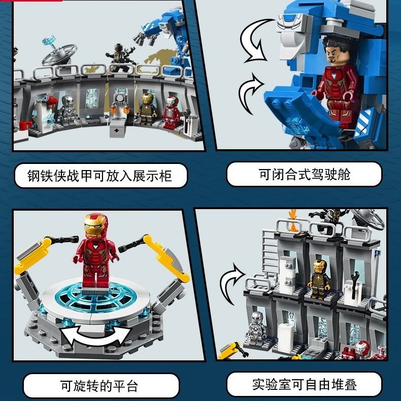 Mô Hình Lắp Ráp Lego Biệt Đội Siêu Anh Hùng Marvel Avengers 4 Iron Man Mech Showroom 76125