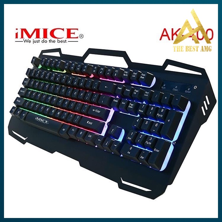 Bàn Phím Máy Tính Gaming Keycap Xuyên Led IMICE AK400 Bàn Phím Giả Cơ Laptop Có Dây Keyboard Chơi Game