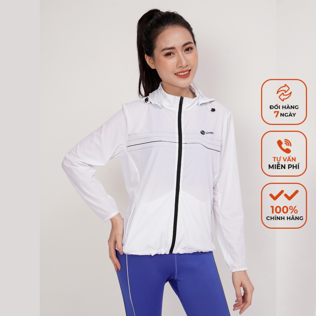 Áo Gió Nữ Livan Sport 1 Lớp Kẻ Ngang Cao Cấp Siêu Nhẹ