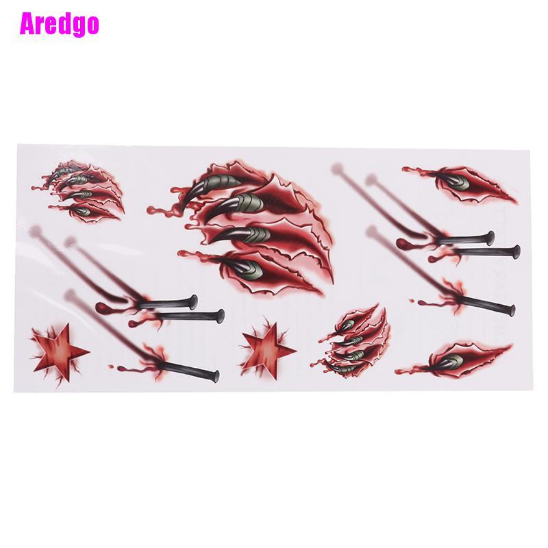 Set 11 miếng dán hình xăm vết thương giả dùng hóa trang Halloween