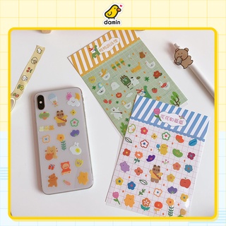 Sticker Hình Dán Gấu Thỏ Trang Trí Đơn Giản Cực CUTE