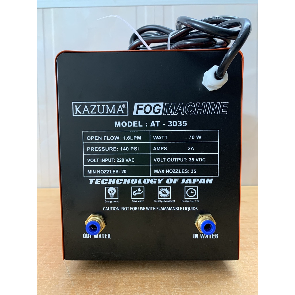Bộ Phun sương làm mát không khí, cấp ẩm máy hộp Kazuma AT- 3035 đầy đủ phụ kiện, dây, béc phun sương
