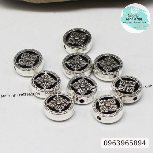 Bánh Xe Pháp Luân 12mm - phụ kiện xâu vòng tay nam nữ, charm phối vòng tay phong thuỷ handmade tự làm
