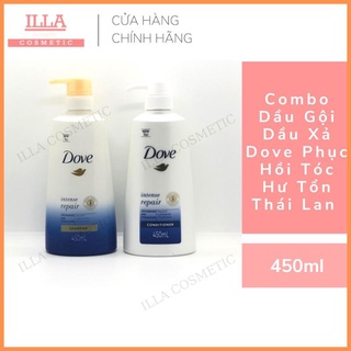 Combo Dầu Gội Dầu Xả Dove Phục Hồi Tóc Hư Tổn Thái Lan 450ml