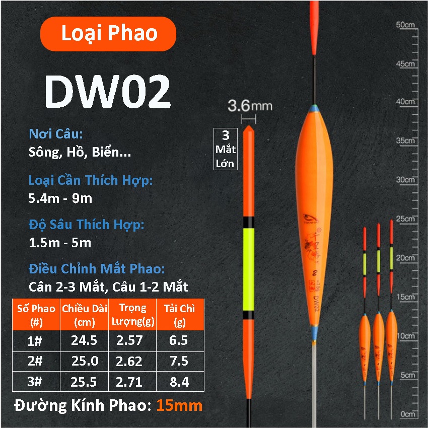 Phao câu đài tăm to tải chì lớn Kingfishing KF57 chất liệu nano tổng hợp cao cấp có độ nổi cao chuyên dùng săn hàng
