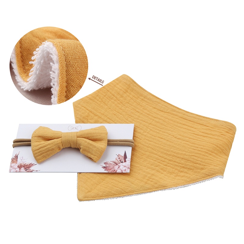 Yếm Ăn Cotton Mềm Mại Hình Tam Giác Thắt Nơ Xinh Xắn Cho Bé