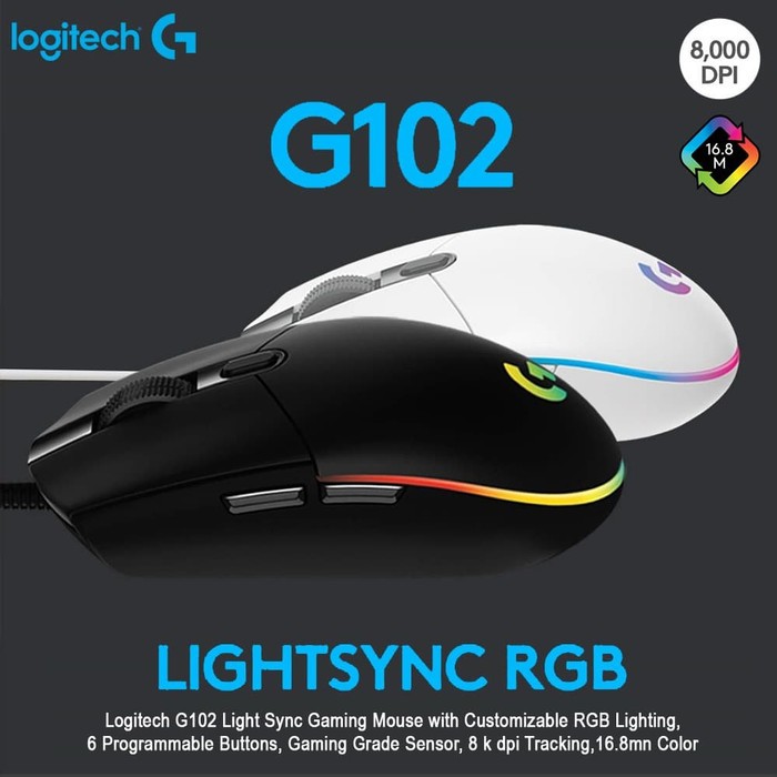 Chuột Gaming Logitech G102 V2 - Màu Trắng