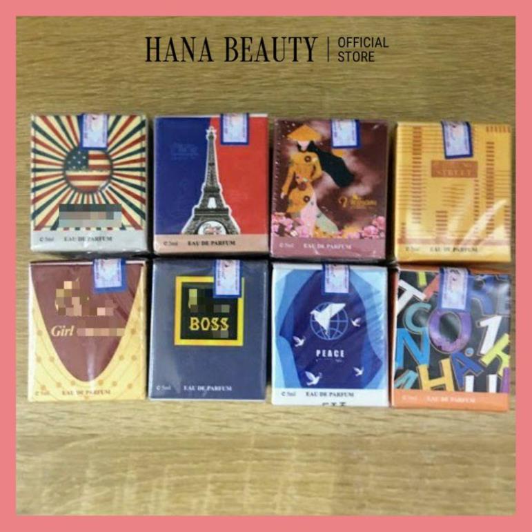 Freeship Nước hoa mini 5ml ( No.1 New York, Peace, Signature, Street, Paris, Việt Nam, Boss, Girl) - 8 PHÂN LOẠI