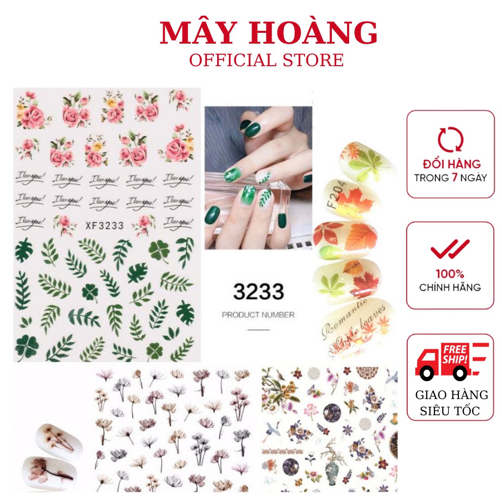 Sticker Hoa lá, Sticker dán móng