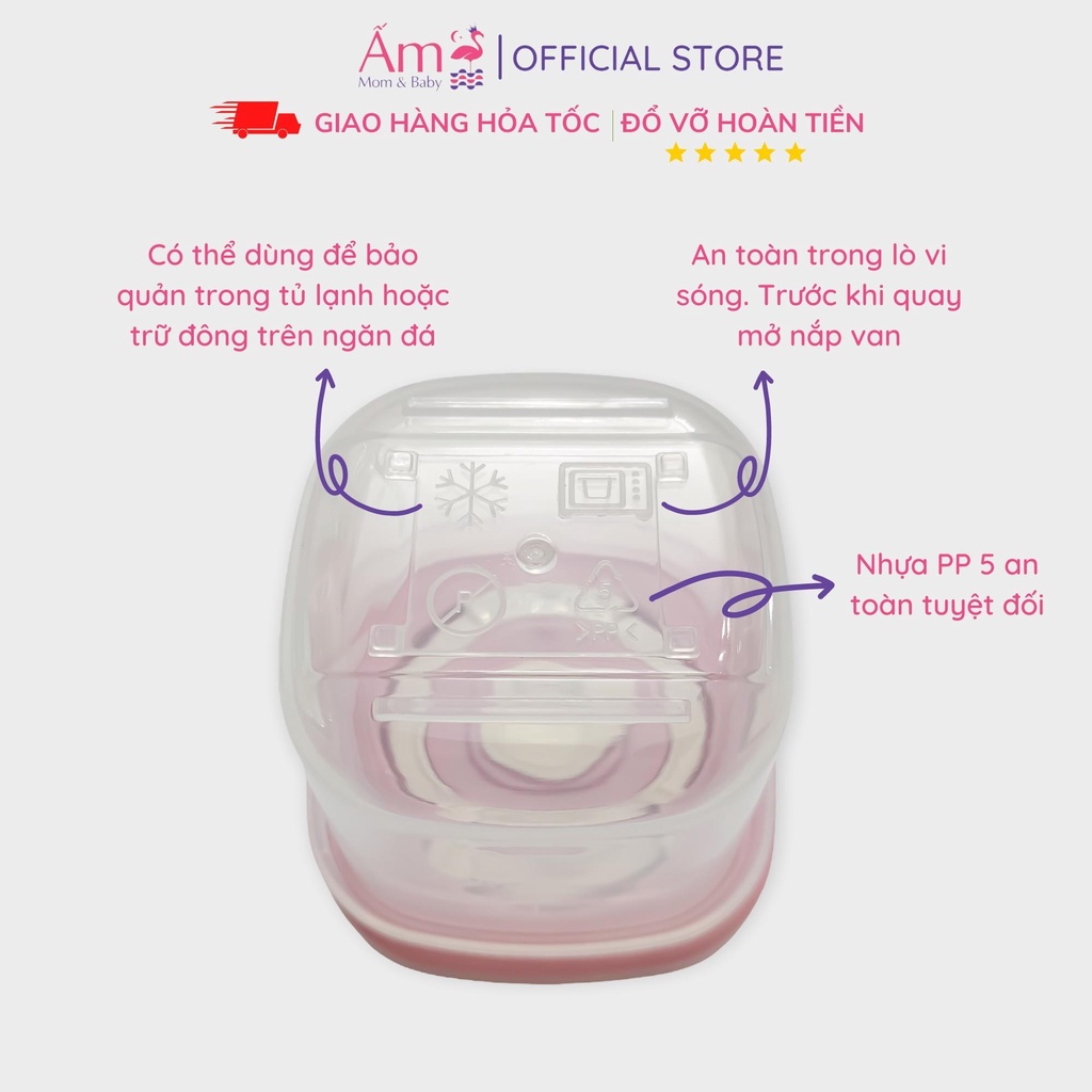 Hộp Trữ Đông Thức Ăn Misuta Cho Bé Ấm Baby Khay Để Đồ Bảo Quản Lạnh Ấm Gift Decor