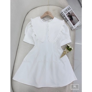 Váy trắng cổ bèo miêu vintage