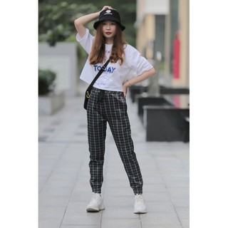 Quần jogger thun caro made by f.o.f