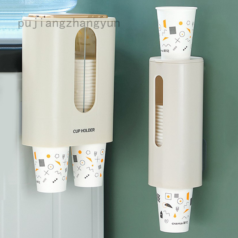 Giá Đỡ Cốc Giấy Dùng Một Lần Tự Động Gắn Tường Không Cần Khoan