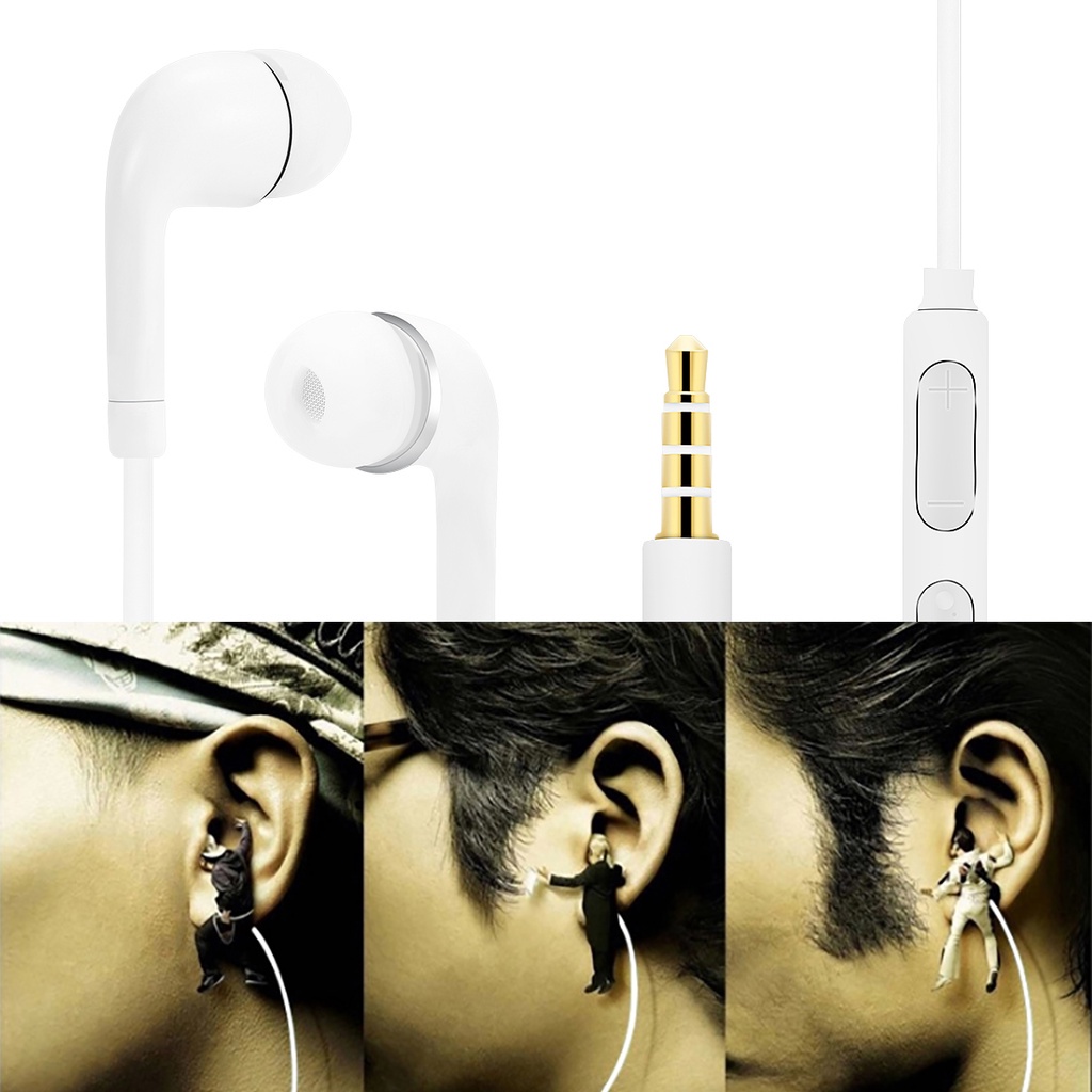 Tai Nghe Có Dây Điều Chỉnh Màu Trắng Phổ Biến Dành Cho Điện Thoại Apple