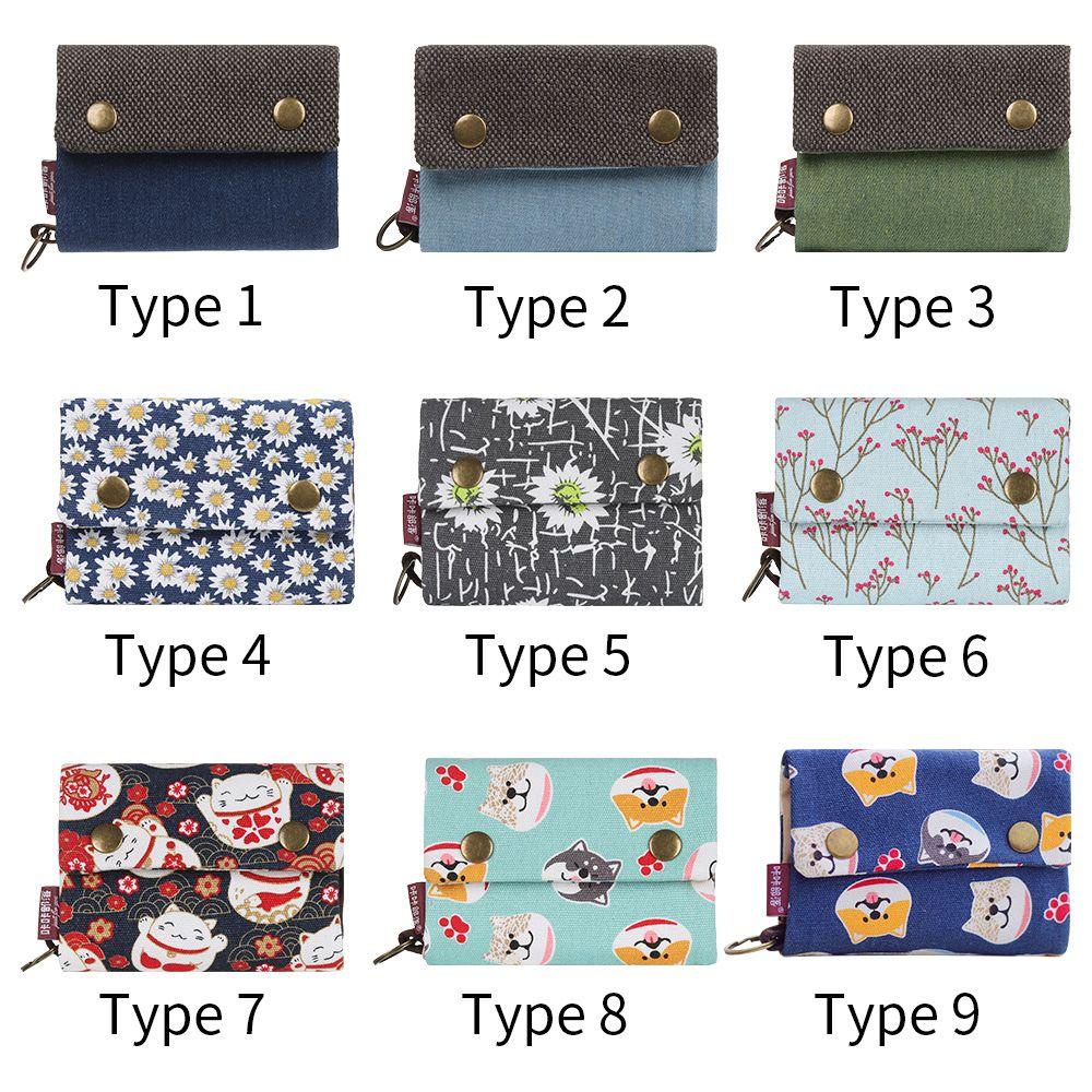 Ví Đựng Tiền Xu Chất Liệu Canvas Họa Tiết Chó Mèo Hoạt Hình Dễ Thương Kích Thước Nhỏ Gọn 1