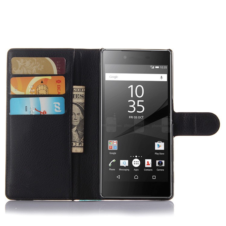 Bao Da Điện Thoại Nắp Lật Kèm Ngăn Đựng Thẻ Cho Sony Xperia Z Z1 Z2 Z3 Plus Z4 Z5 Compact L39H L36H M2 M4 Aqua Ốp