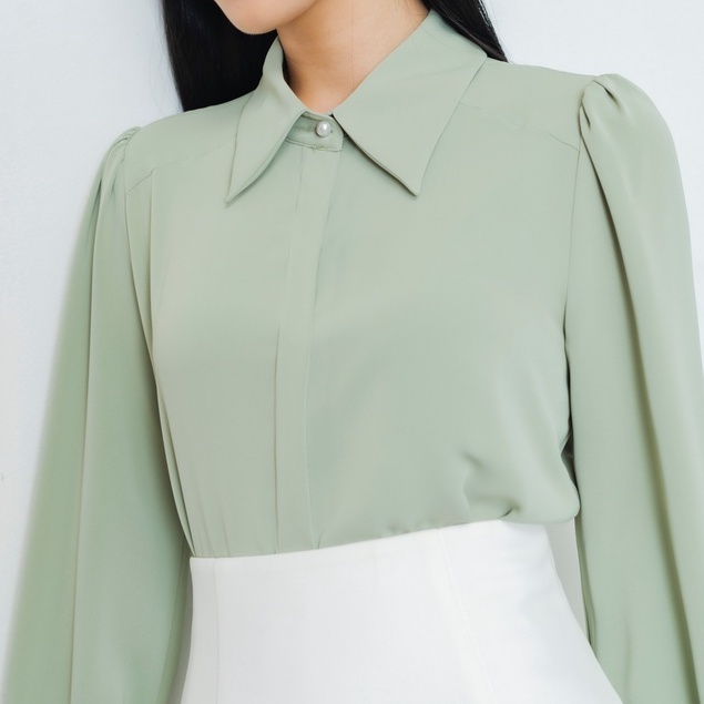 Áo Sơ Mi Nữ Cổ Đức Tay Bồng Dáng Công Sở Thời Trang By LEMIA Design - 22A091