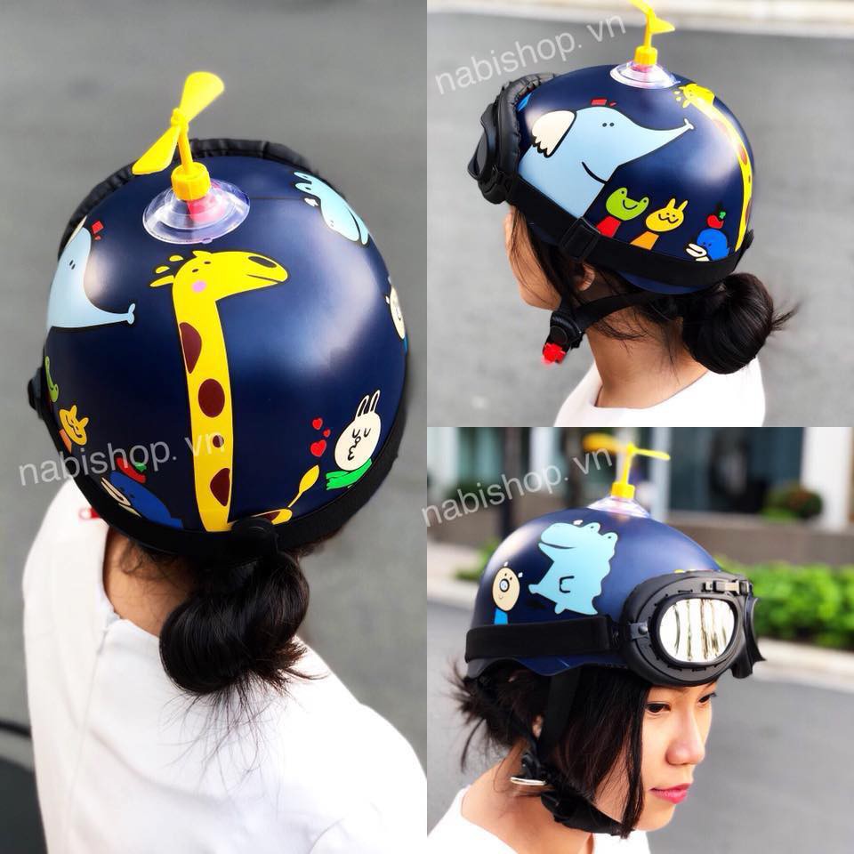Combo mũ bảo hiểm Doremon + chong chóng