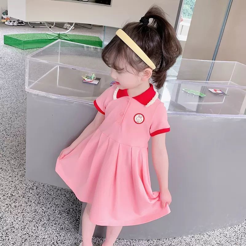 Đầm Polo Tay Ngắn Thiết Kế Mới Thời Trang Mùa Hè 2023 Theo Phong Cách Hàn Quốc Cho Bé Gái