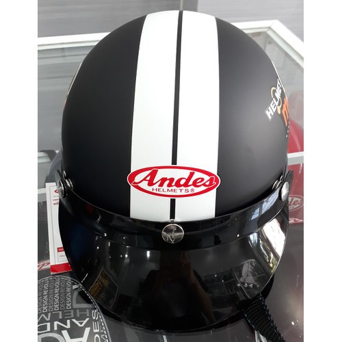 Nón Bảo Hiểm Andes Nửa Đầu Haly Tem Moto Nhám