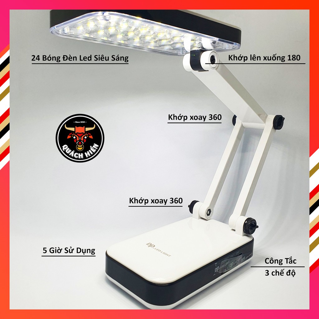 Đèn Led Pin Sạc Để Bàn Học Hình Iphone Gấp Gọn 24 Bóng Siêu Sáng, Chống Cận, Tiết Kiệm Điện