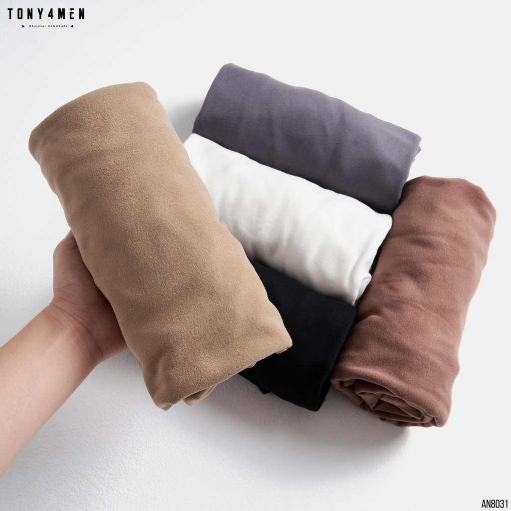 Áo Thun Nam Dài Tay TONY4MEN Basic Cổ Cao 3 Phân Giữ Ấm Cực Tốt Form Slimfit AN8031 | BigBuy360 - bigbuy360.vn