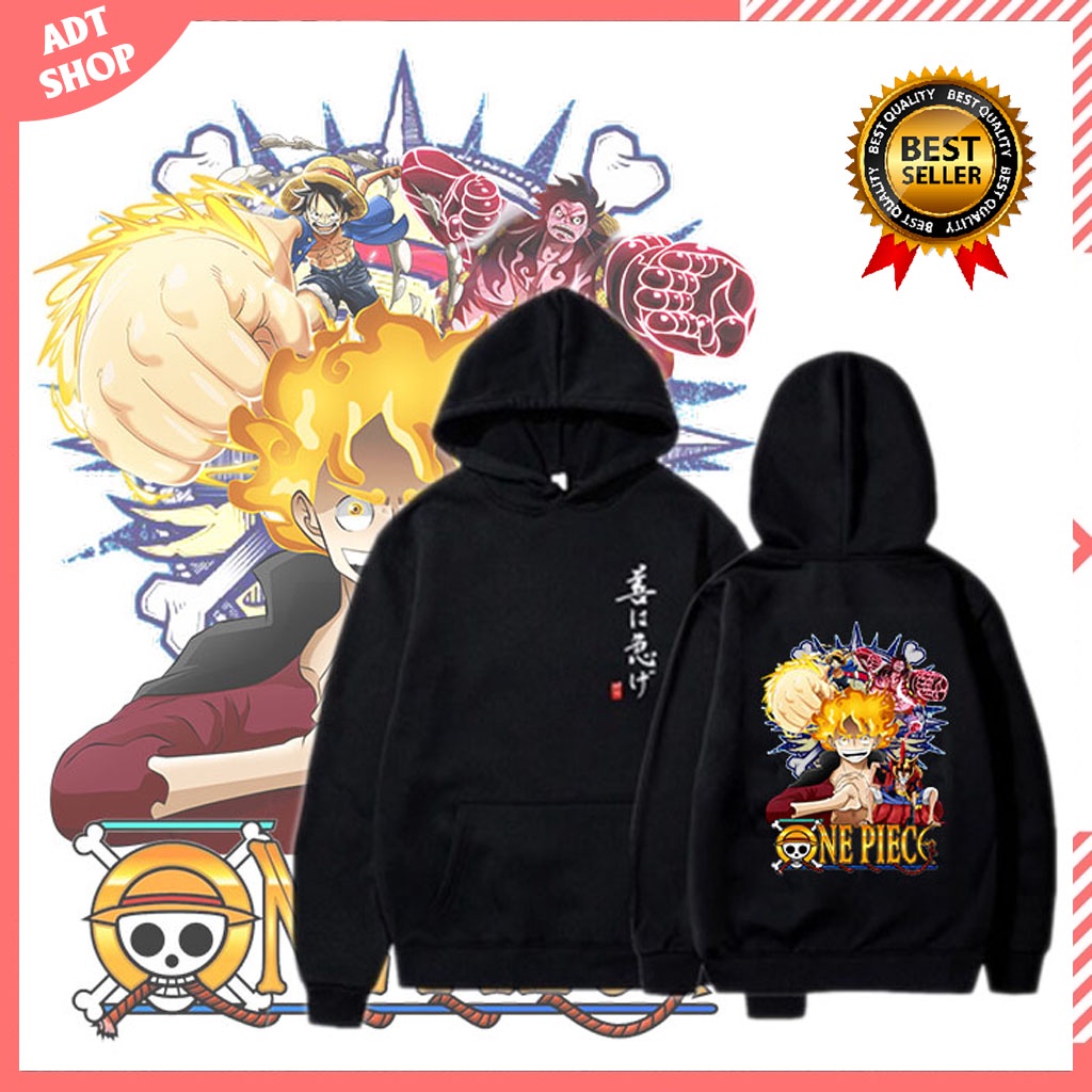 4 Mẫu Áo Hoodie One Piece  in hình luffy gear 5 nika độc đẹp giá rẻ