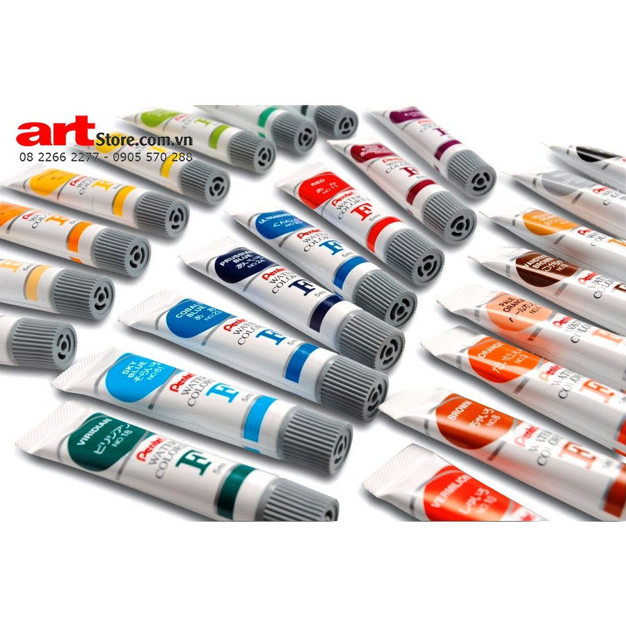 Màu nước Pentel Water Colors dạng tuýp (24 màu)