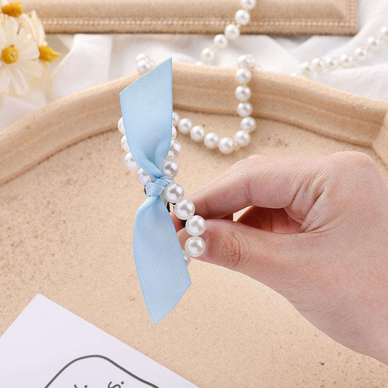 Dây Buộc Tóc Đính Nơ Ngọc Trai phong cách Hàn Quốc Dễ Thương Cho Nữ