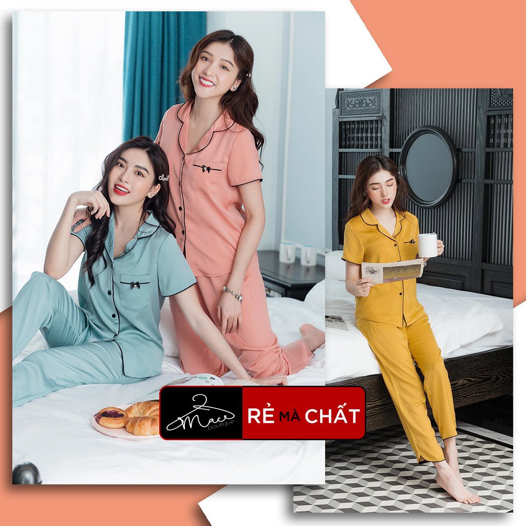 Bộ đồ ngủ nữ pyjama lụa gấm cao cấp - MAC boutique