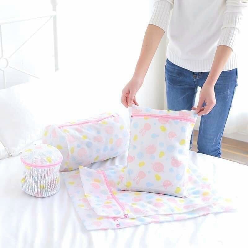 Sét 5 túi lưới giặt đồ hình hoa,túi lưới giặt quần áo lót tiện lợi