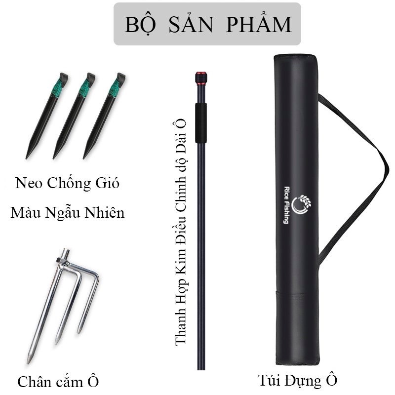 Ô Câu Cá Rice Fishing - Ô Dù Dã Ngoại Với Công Nghệ Phủ 6 Lớp Chống Thấm Nước, Kháng Tia UV Tuyệt Đối chất lượng
