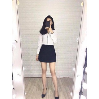 Chân váy umi chữ A, Chân váy có quần trong,chân váy đen