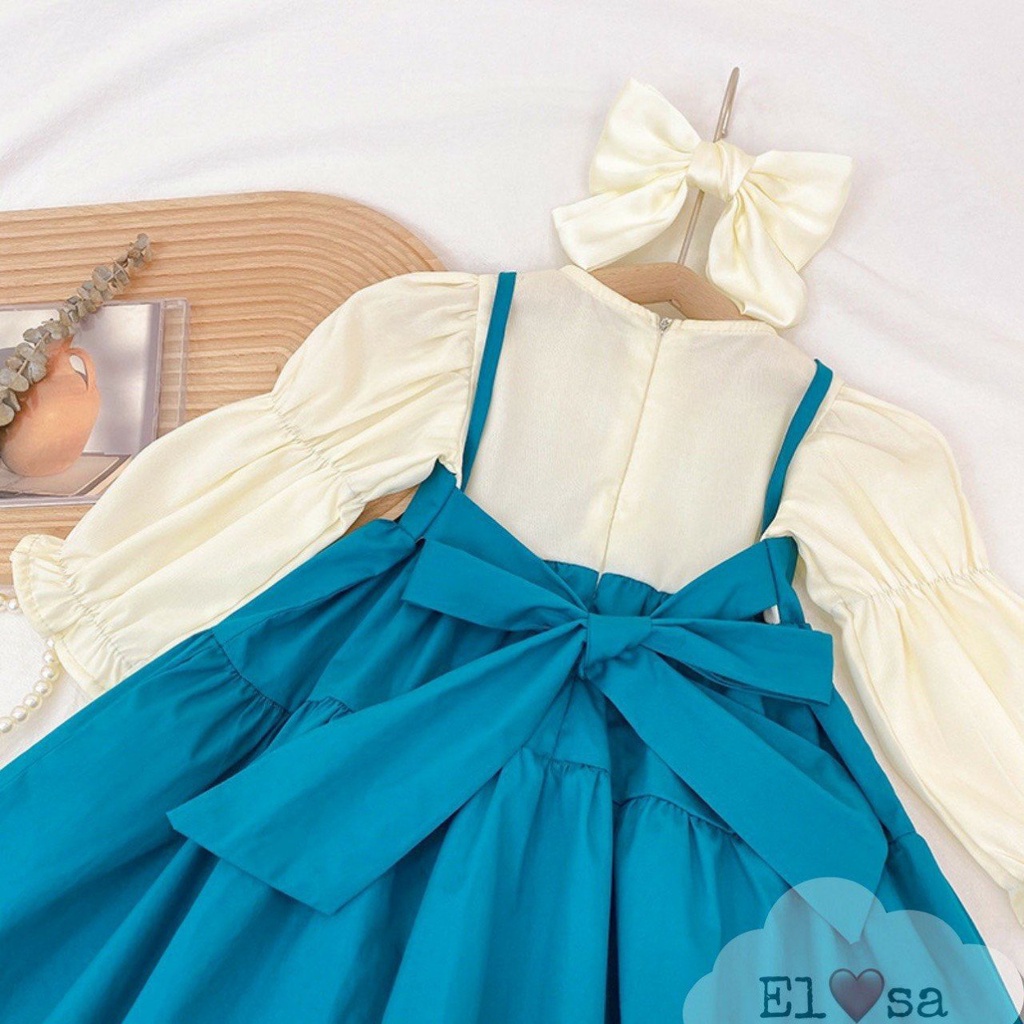 Váy bé gái dài tay dáng xòe cho bé từ 8-28kg