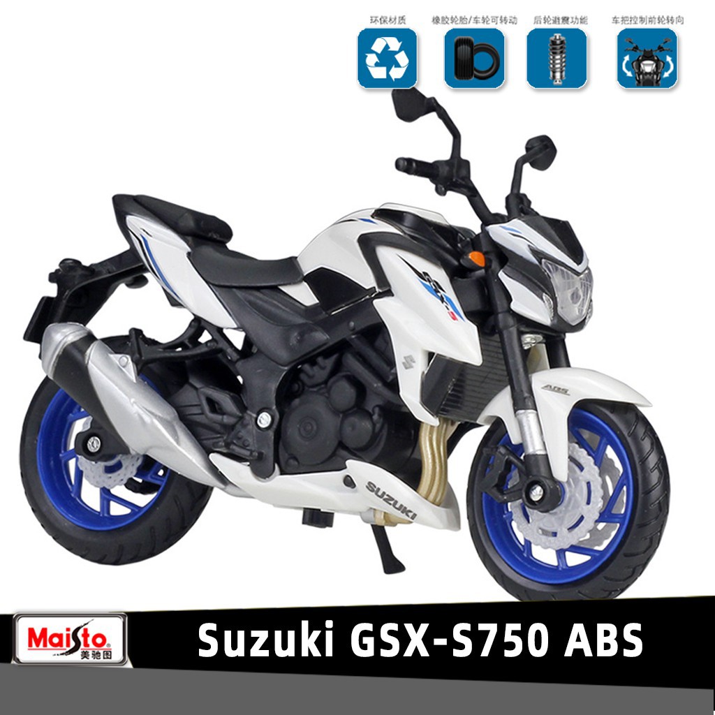 Mô Hình Xe Mô Tô Suzuki Gsx-s750 Bằng Hợp Kim Nhôm