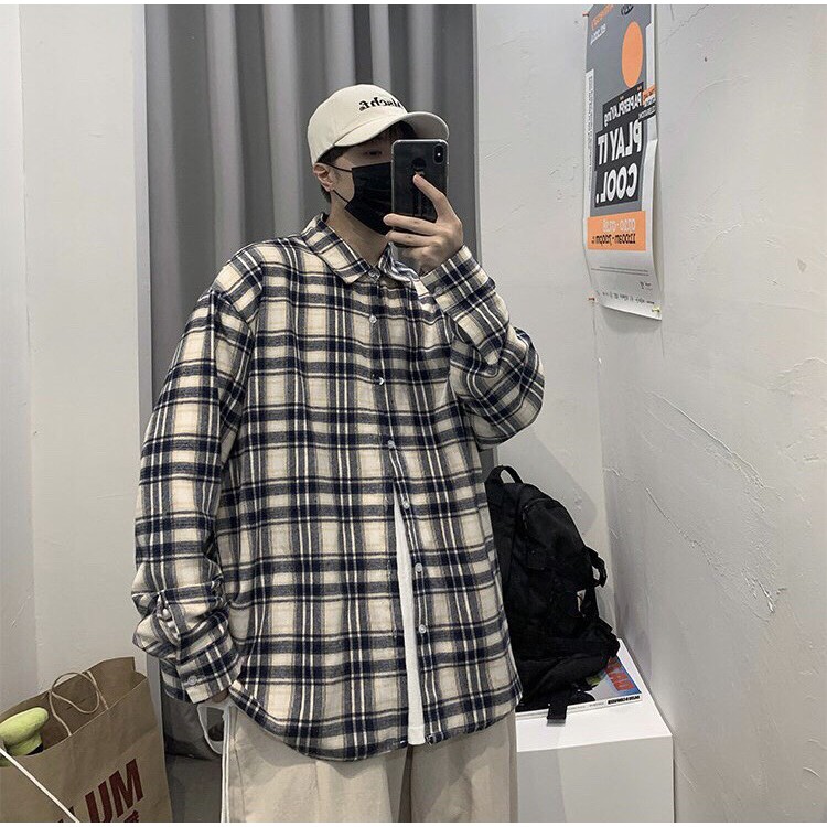 [ Có ảnh thật ] Áo sơ mi unisex form rộng - somi nam nữ sọc SỐ 19 | BigBuy360 - bigbuy360.vn
