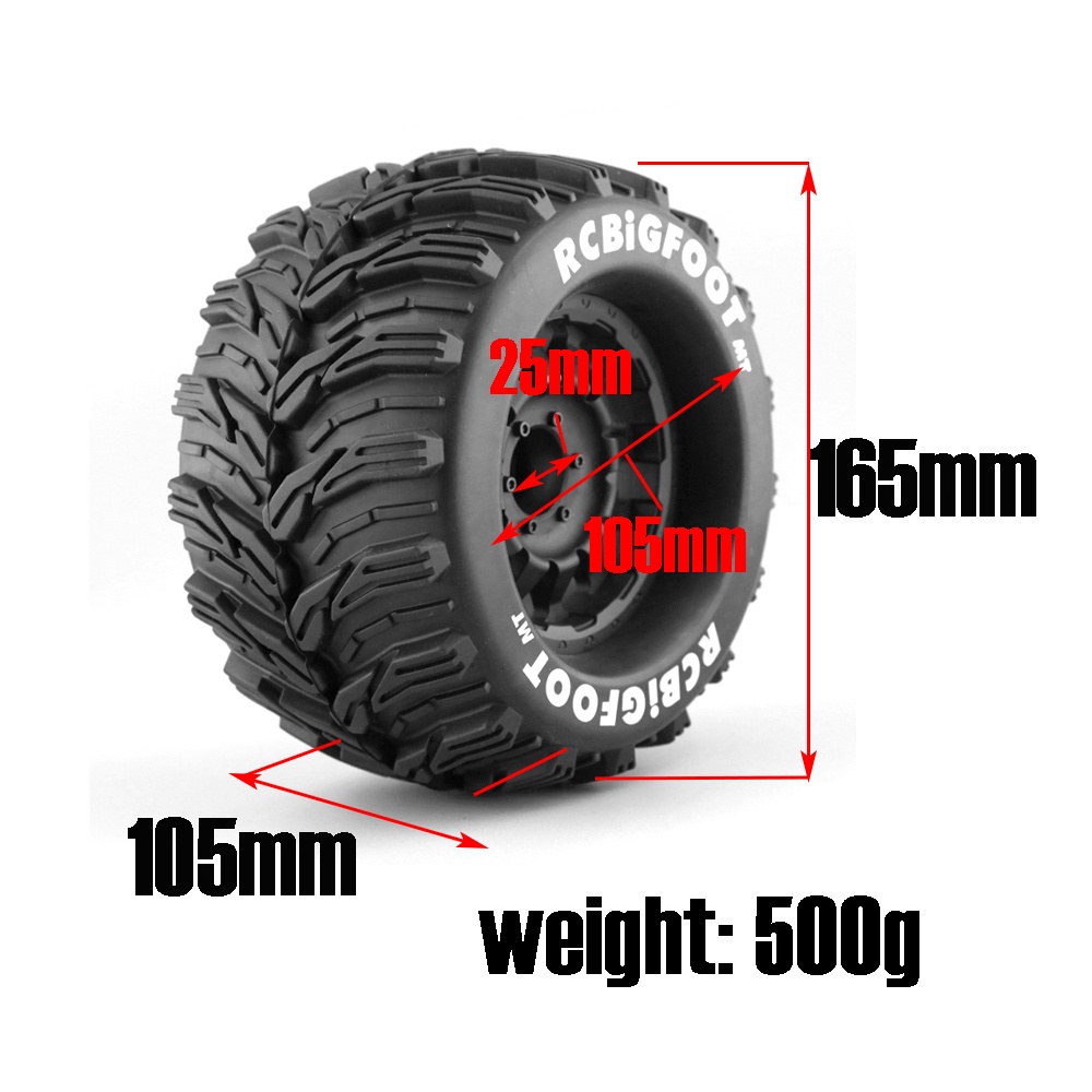 Bộ 2 Bánh Xe Cao Su Tỉ Lệ 1 / 8 Cho Xe Điều Khiển KYOSHO ARRMA TRAXXAS HPI HOBAO TAMIYA
