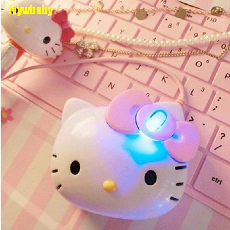 Chuột quang chơi game có dây Usb 2.0 hình Hello Kitty 3D dành cho máy tính