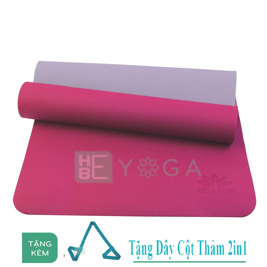 Thảm Tập Yoga TPE Zera Mat 8mm 2 lớp Kèm Dây Cột