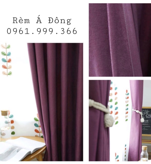 Rèm vải thô màu tím lavender, rèm trang trí nhà cửa